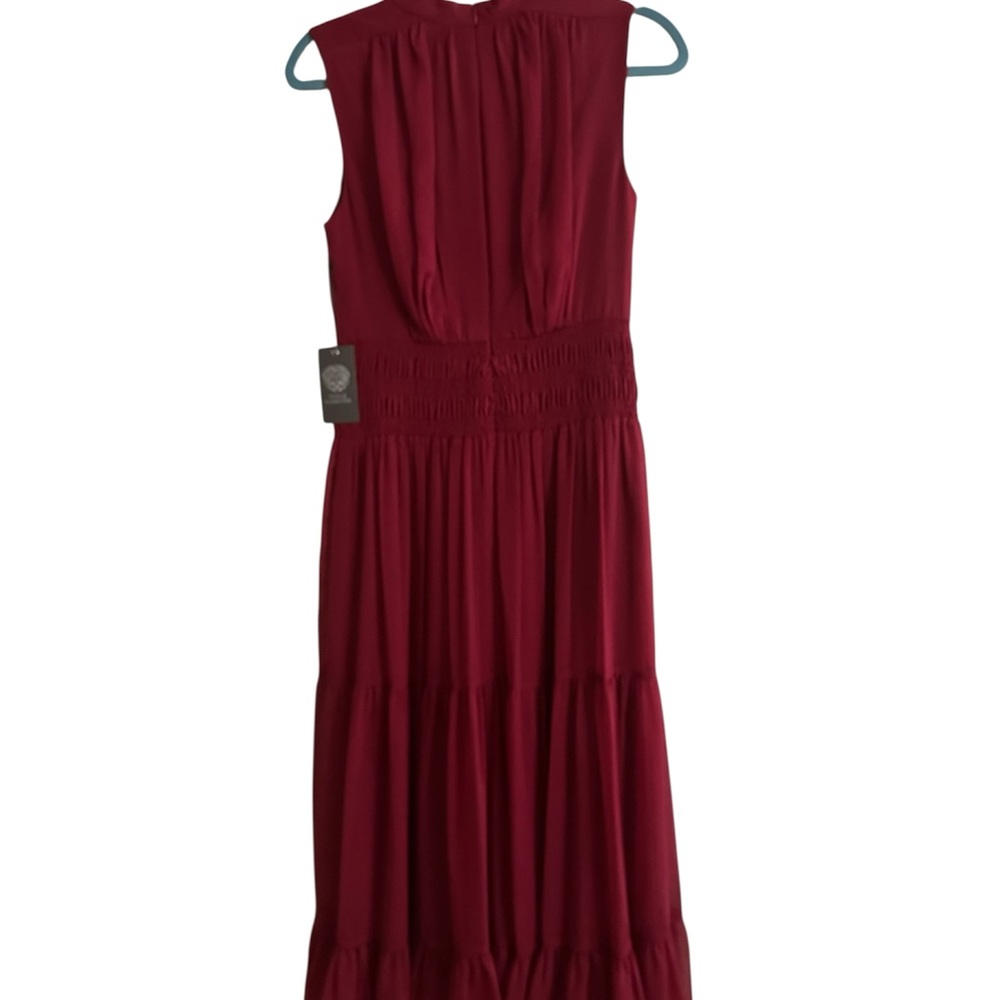 Vince Camuto Red Pleated Maxi Sundress